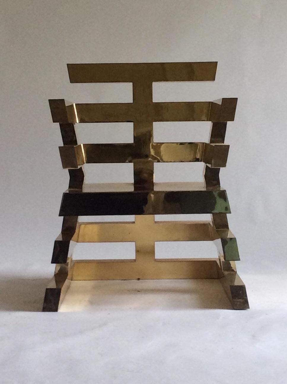 Nicholas Alvis Vega’s iconic brass Aztec chair 1986 For Sale 4