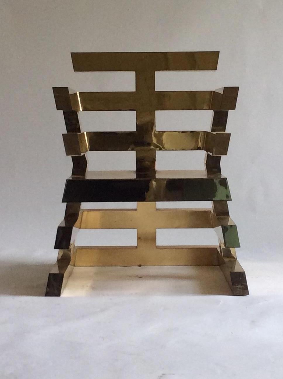 Nicholas Alvis Vega’s iconic brass Aztec chair 1986 For Sale 5