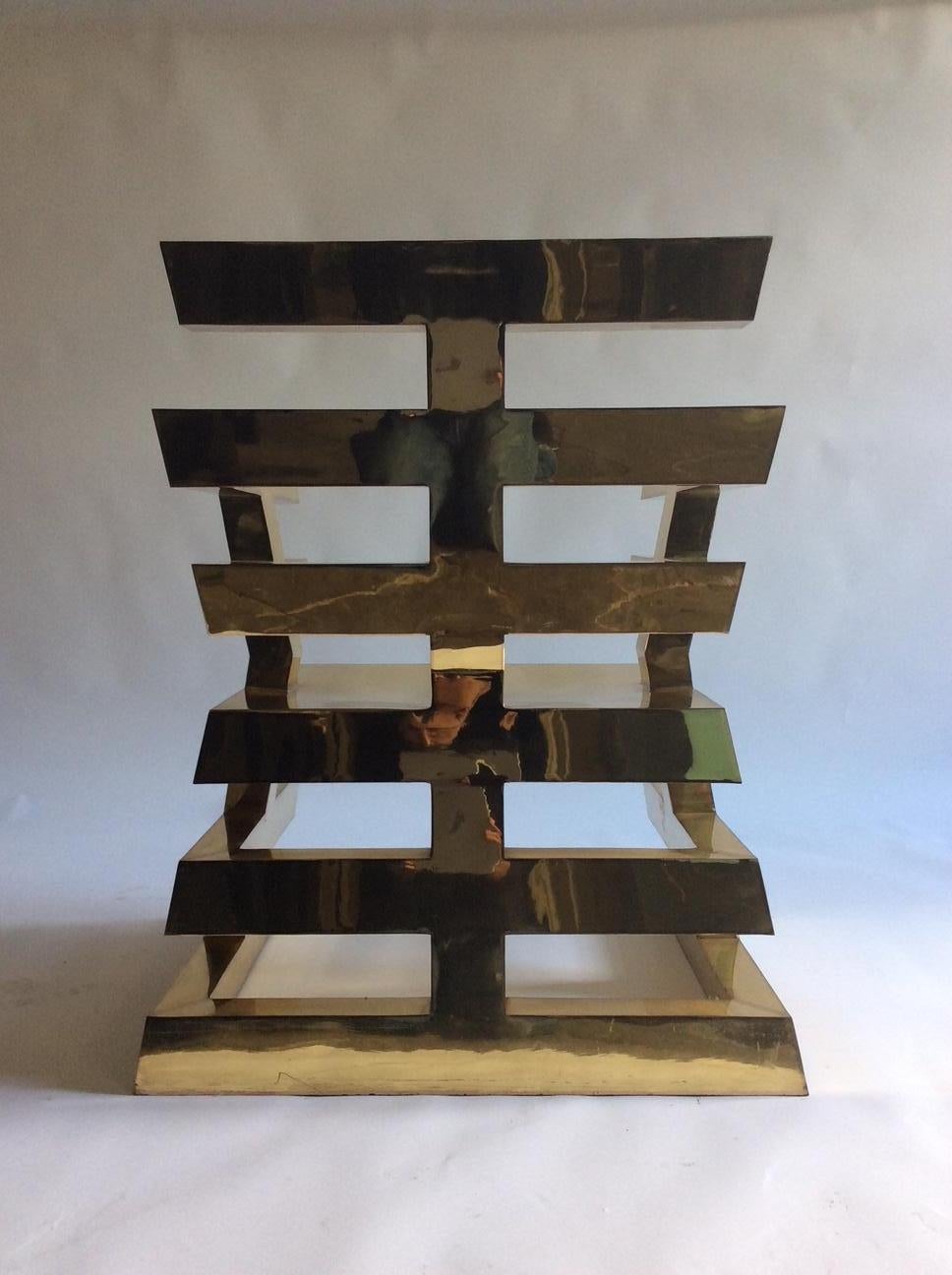 20th Century Nicholas Alvis Vega’s iconic brass Aztec chair 1986 For Sale