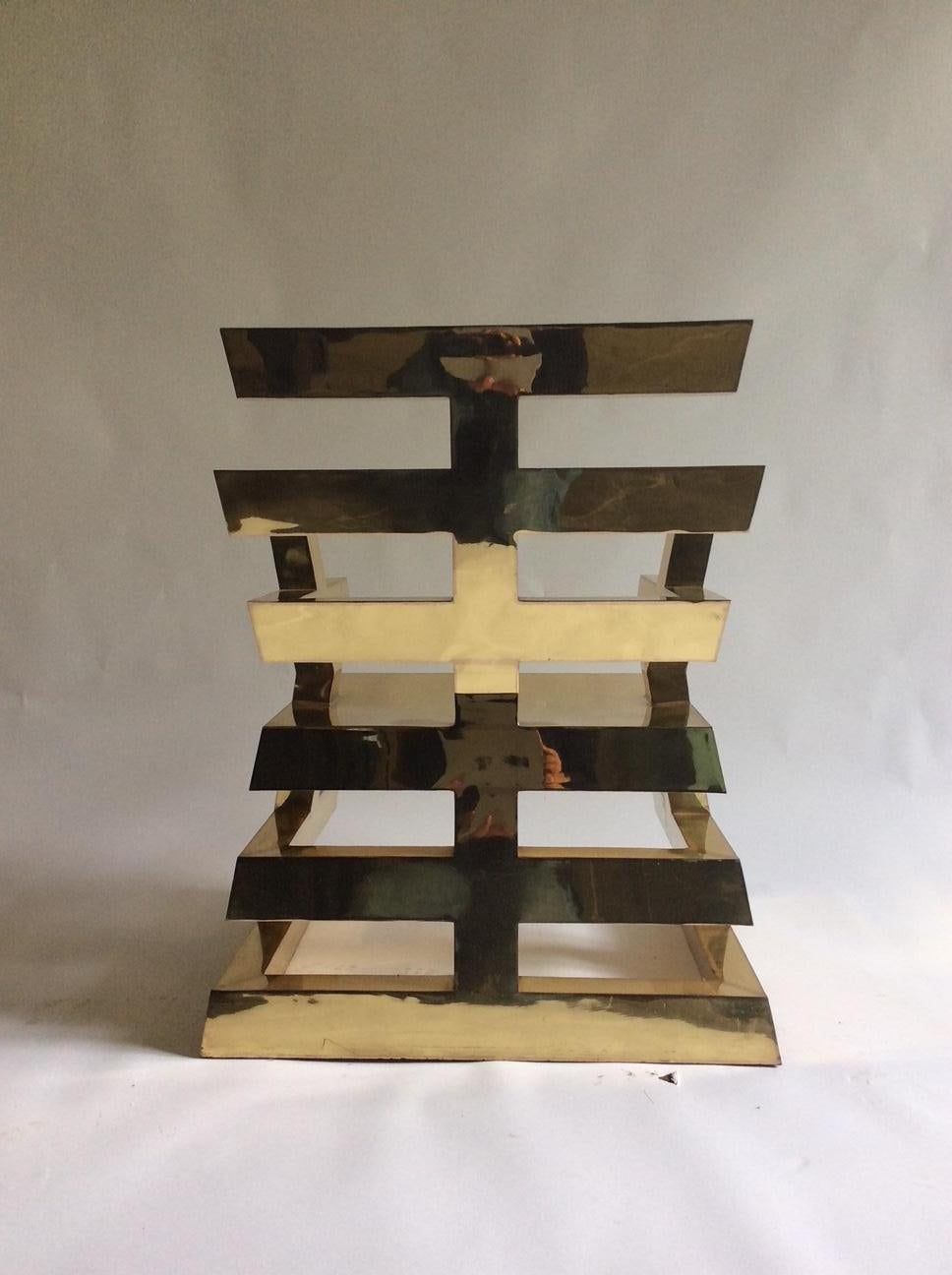 Brass Nicholas Alvis Vega’s iconic brass Aztec chair 1986 For Sale