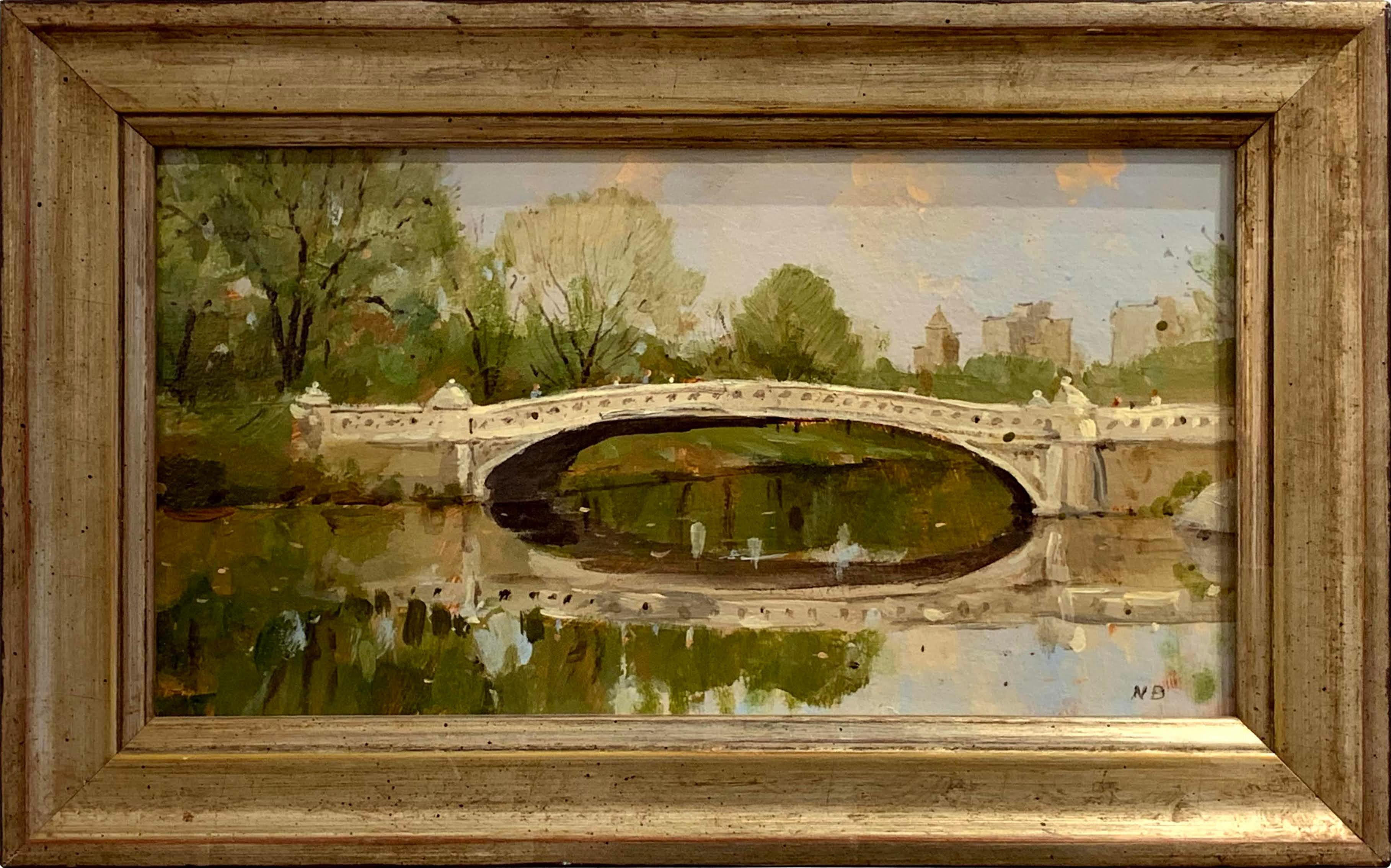 Bow Bridge, study in Spring - Painting by Nicholas Berger