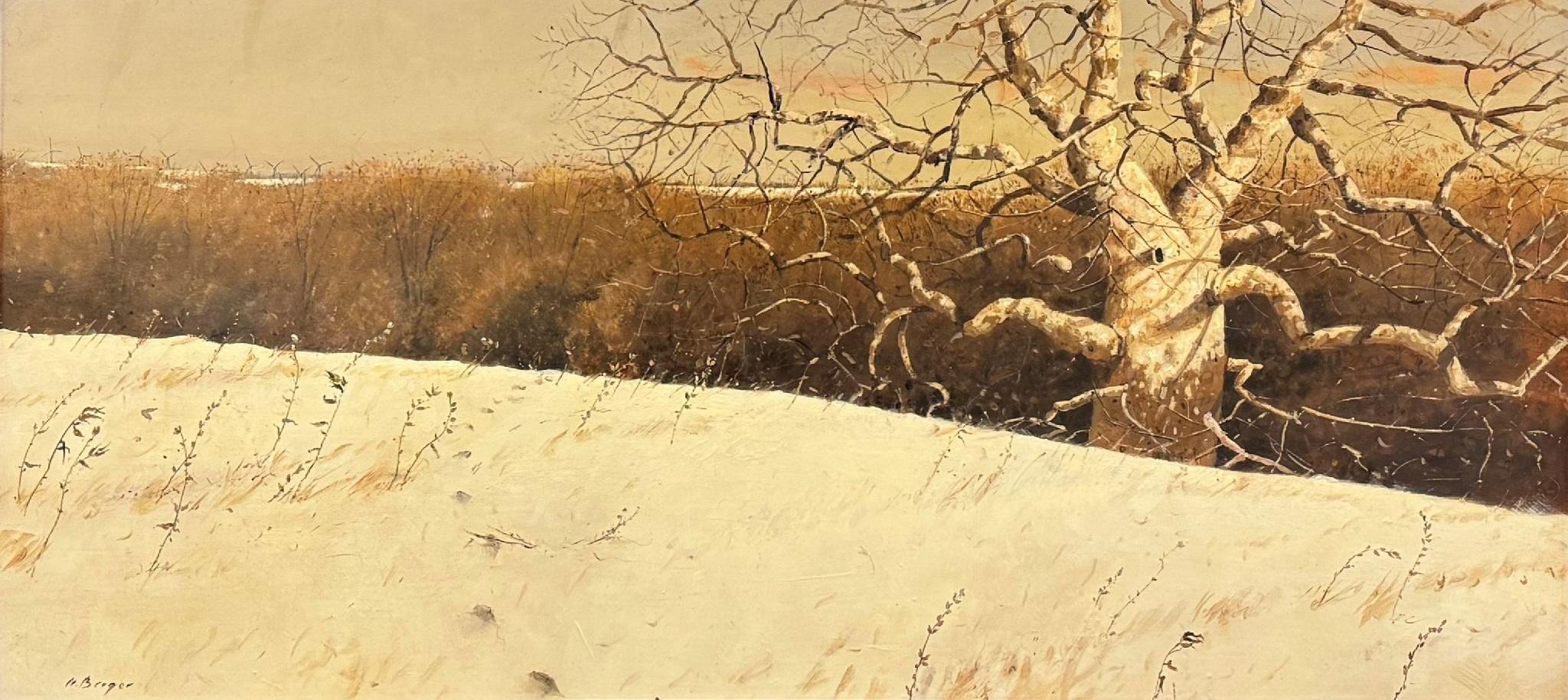 Nicholas Berger Landscape Painting – Entfernte Hügel