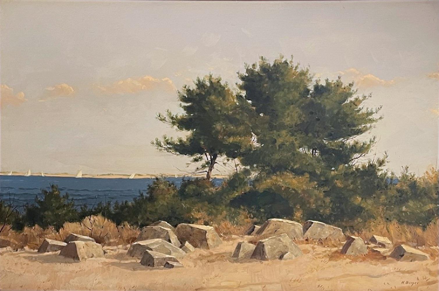 Nicholas Berger Landscape Painting – Ferne Segel