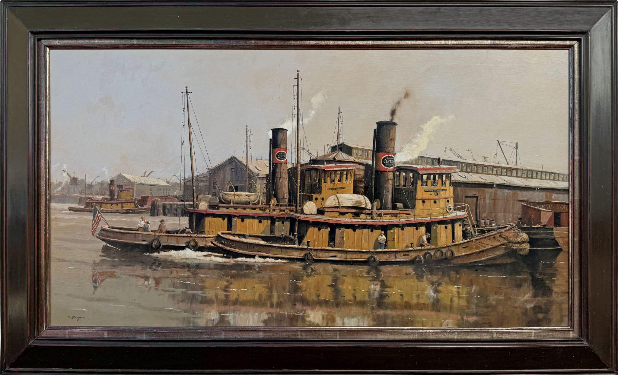 Puerto Base Central de Nueva York - Painting de Nicholas Berger