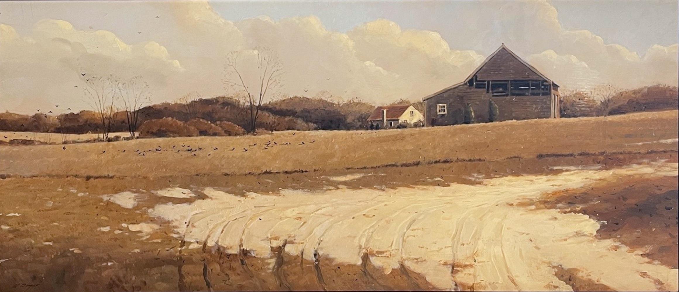 Landscape Painting de Nicholas Berger - Huellas en la arena