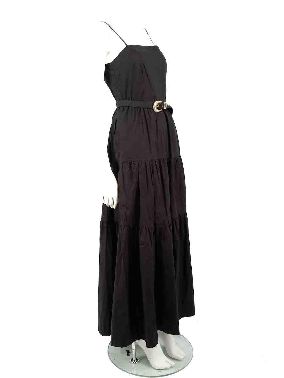 CONDITION is Very good. Hardly any visible wear to dress is evident on this used Nicholas designer resale item.
 
 
 
 Details
 
 
 Black
 
 Cotton
 
 Dress
 
 Maxi
 
 Sleeveless
 
 Adjustable shoulder straps
 
 Square neck
 
 Belted
 
 2x Side