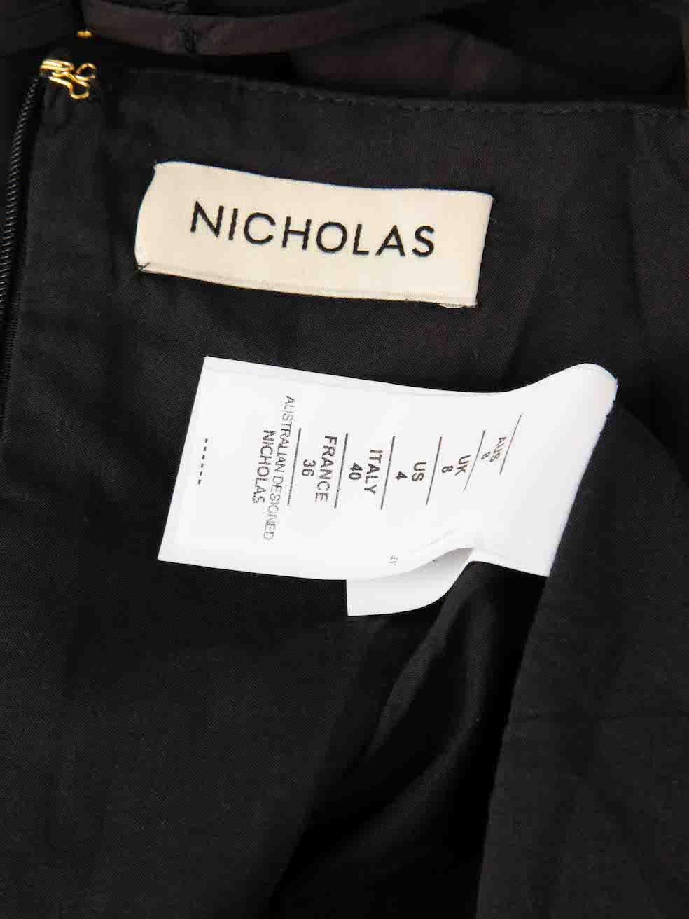 Women's Nicholas Black Square Neckline Belted Maxi Dress Size S For Sale