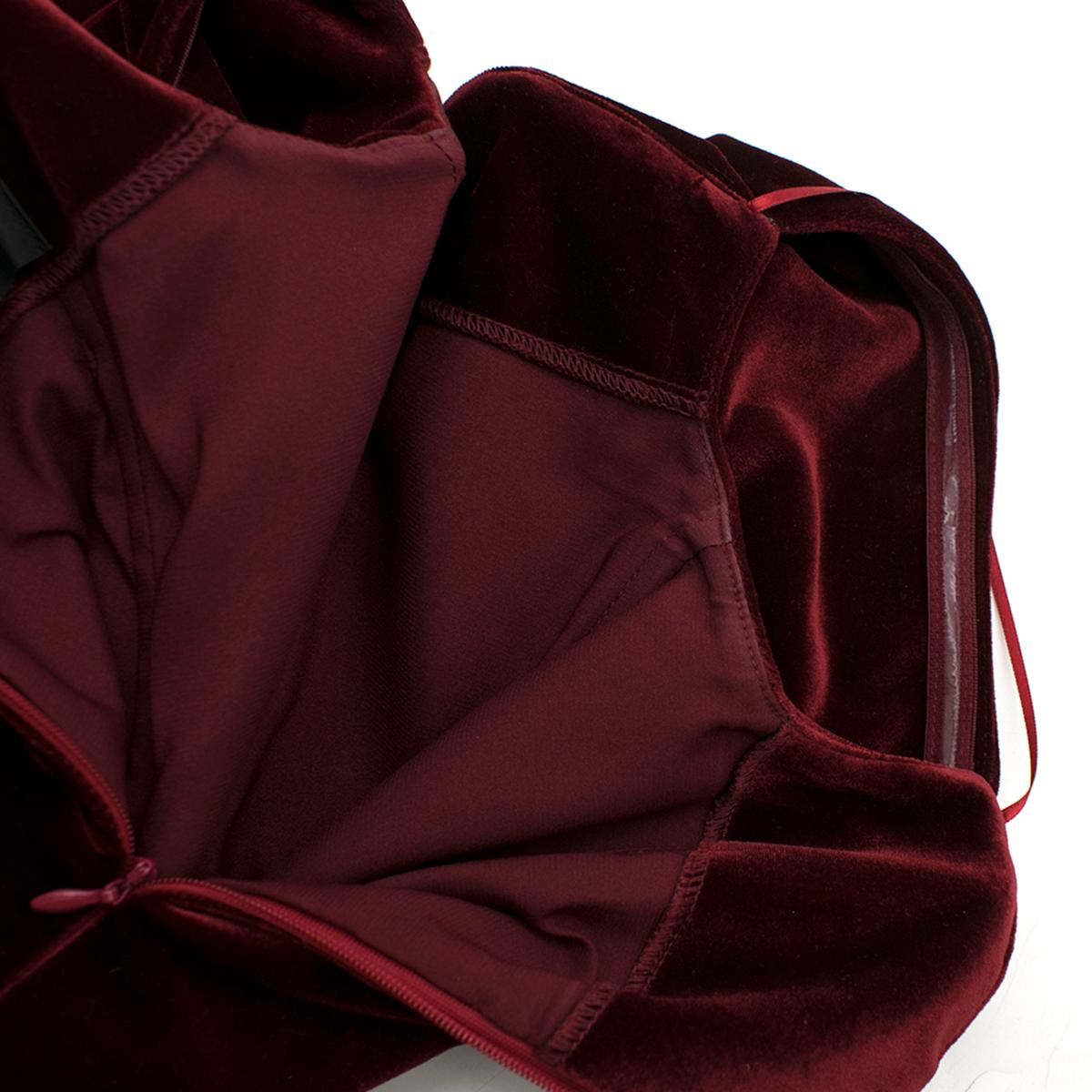 Nicholas Bordeaux Velvet Off-the-Shoulder Mini Dress - Size US 2 In Excellent Condition For Sale In London, GB
