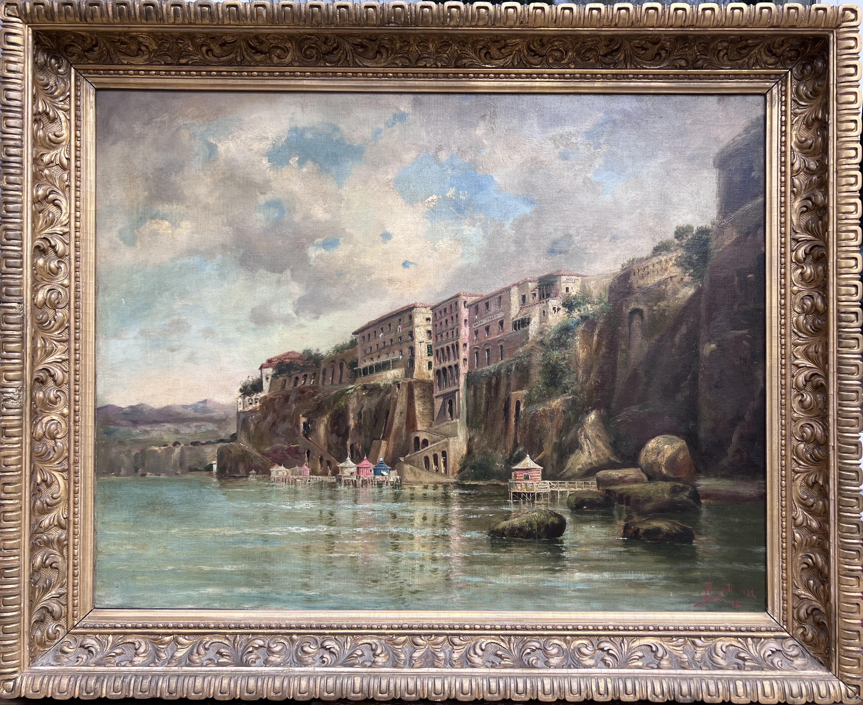 In vendita c'è un fenomenale e antico dipinto a olio su tavola, raffigurante Sorrento, Italia, con l'hotel  Tasso si affaccia sul Mar Mediterraneo.

Firmato e datato in basso a destra Nicholas Briganti 1894.

Nicholas Briganti (1861-1944) è stato un