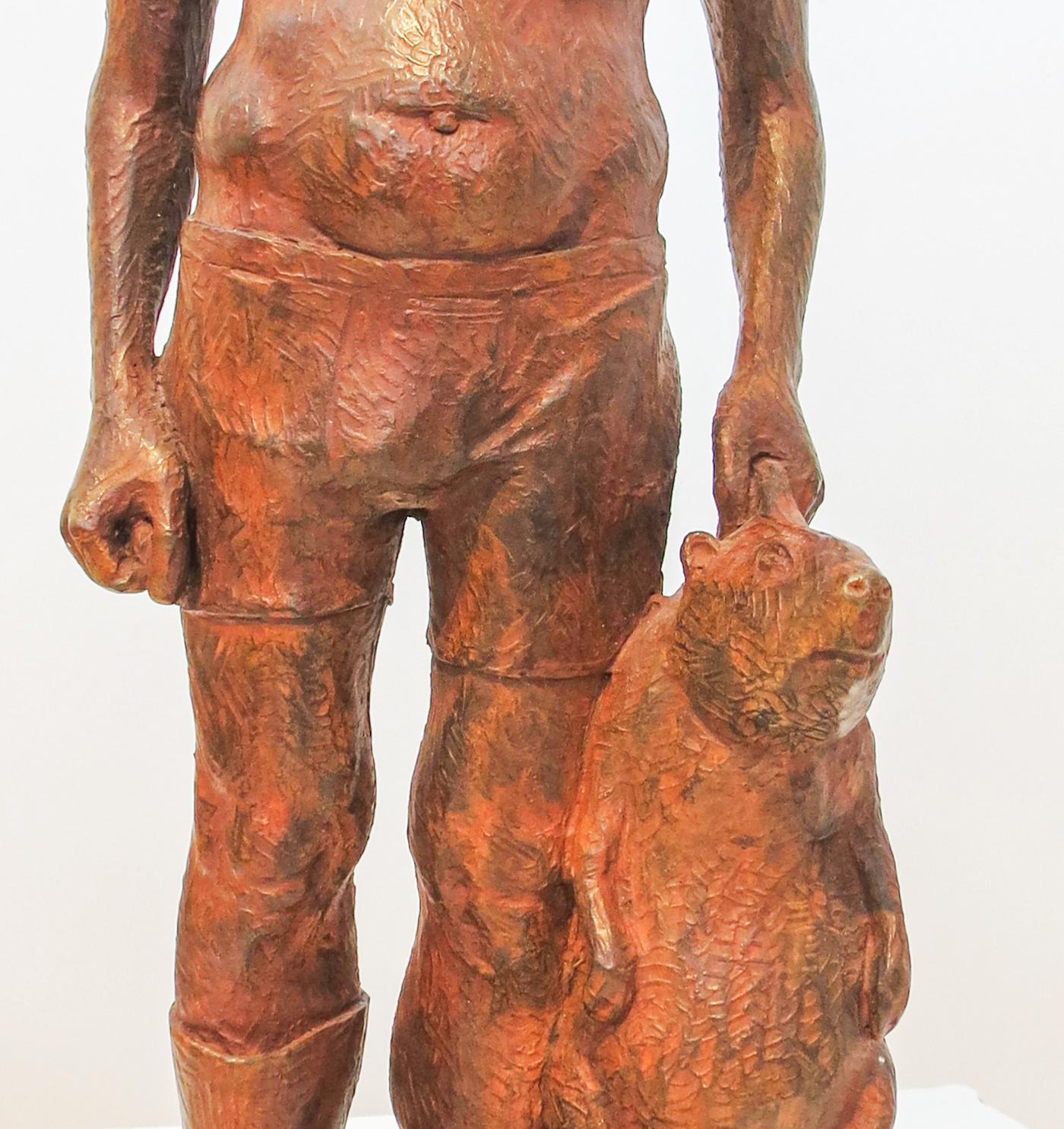 Ambivalenz ist in Bronze gegossen und in einer Auflage von 4 Stück erhältlich. Die Figur steht in Unterwäsche da, ein Gummistiefel an, einer ausgezogen, ein Biber baumelt in der Hand.

Nicholas Crombach (geb. 1989, Kingston, ON) schloss 2012 sein