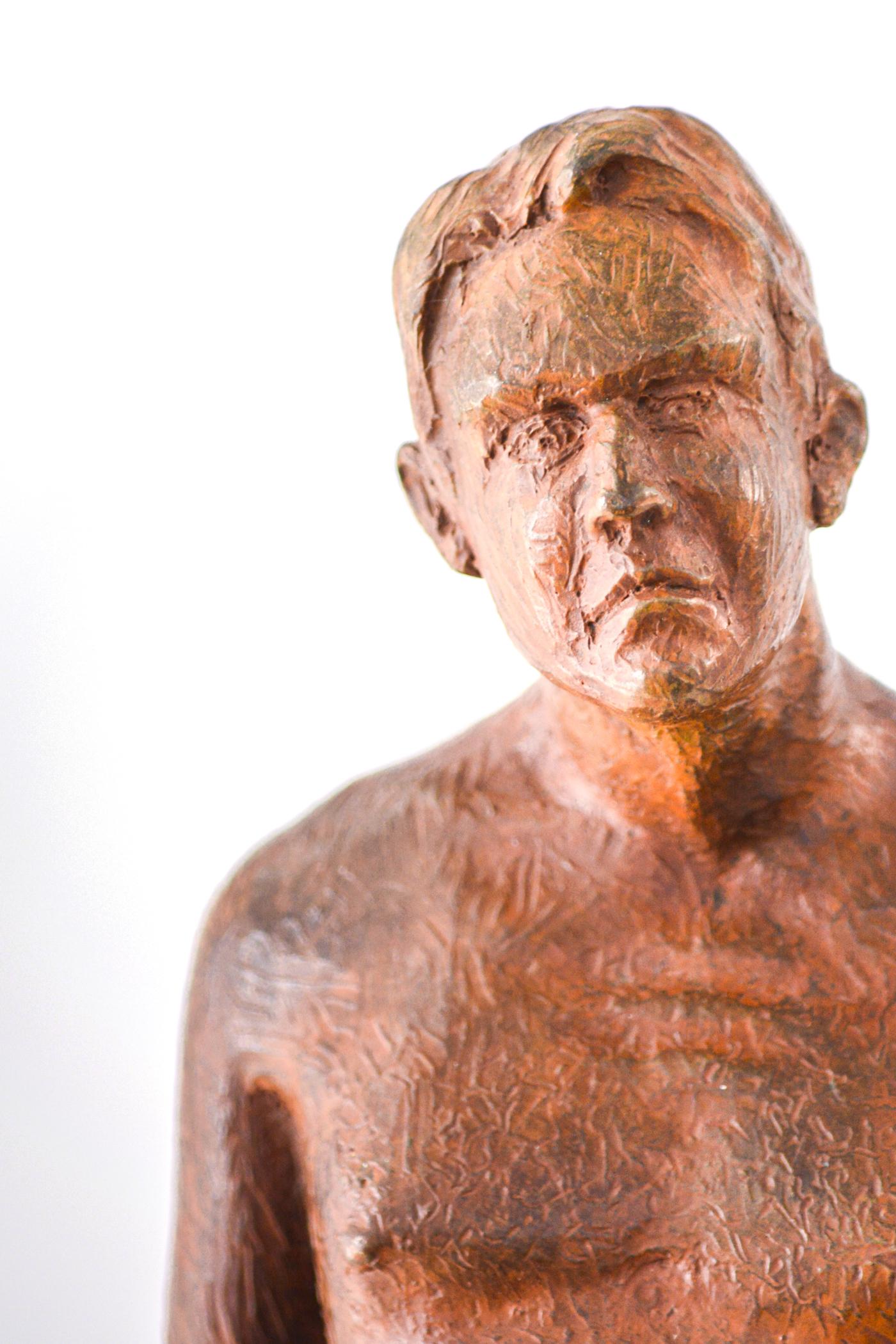 Ambivalence 1/4 - figurative, male, animal, narrative, bronze sculpture - Contemporary Sculpture by Nicholas Crombach