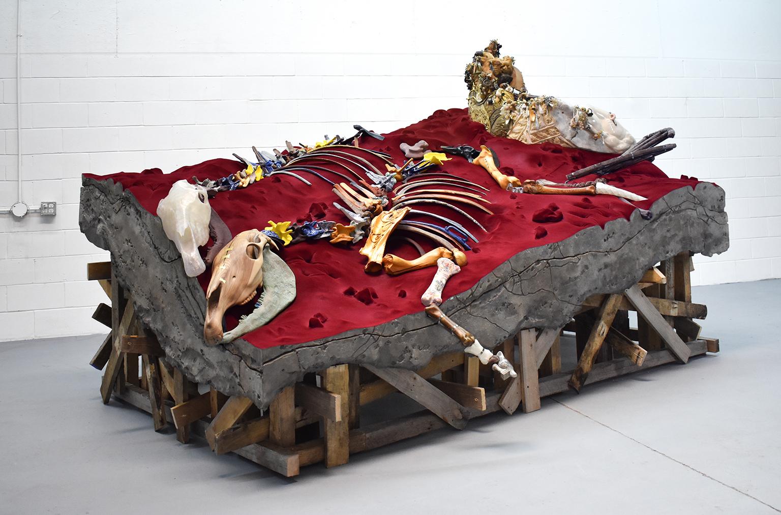 Nicholas Crombach Figurative Sculpture - Chariot Burial