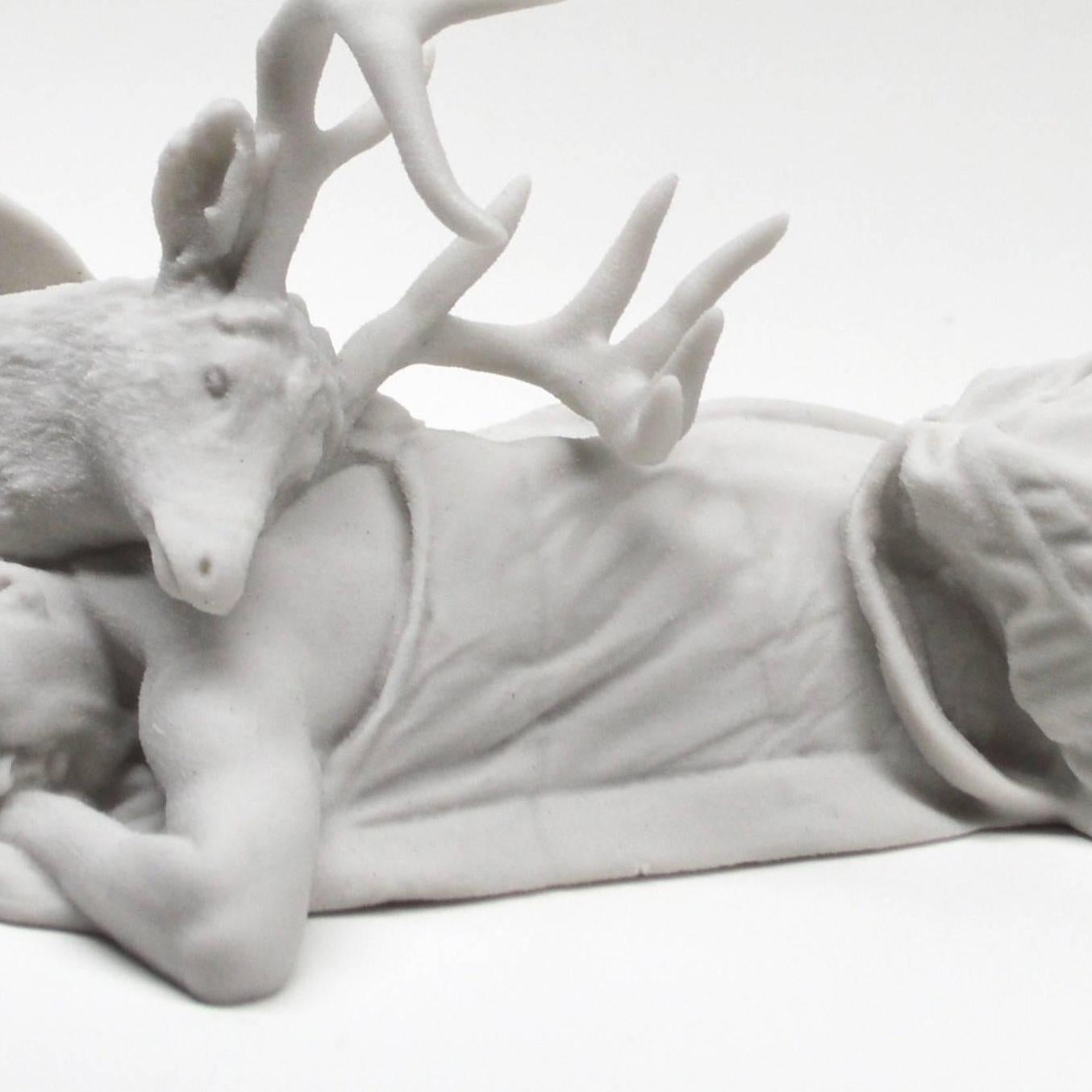 Hunter #1 - Gray Figurative Sculpture by Nicholas Crombach
