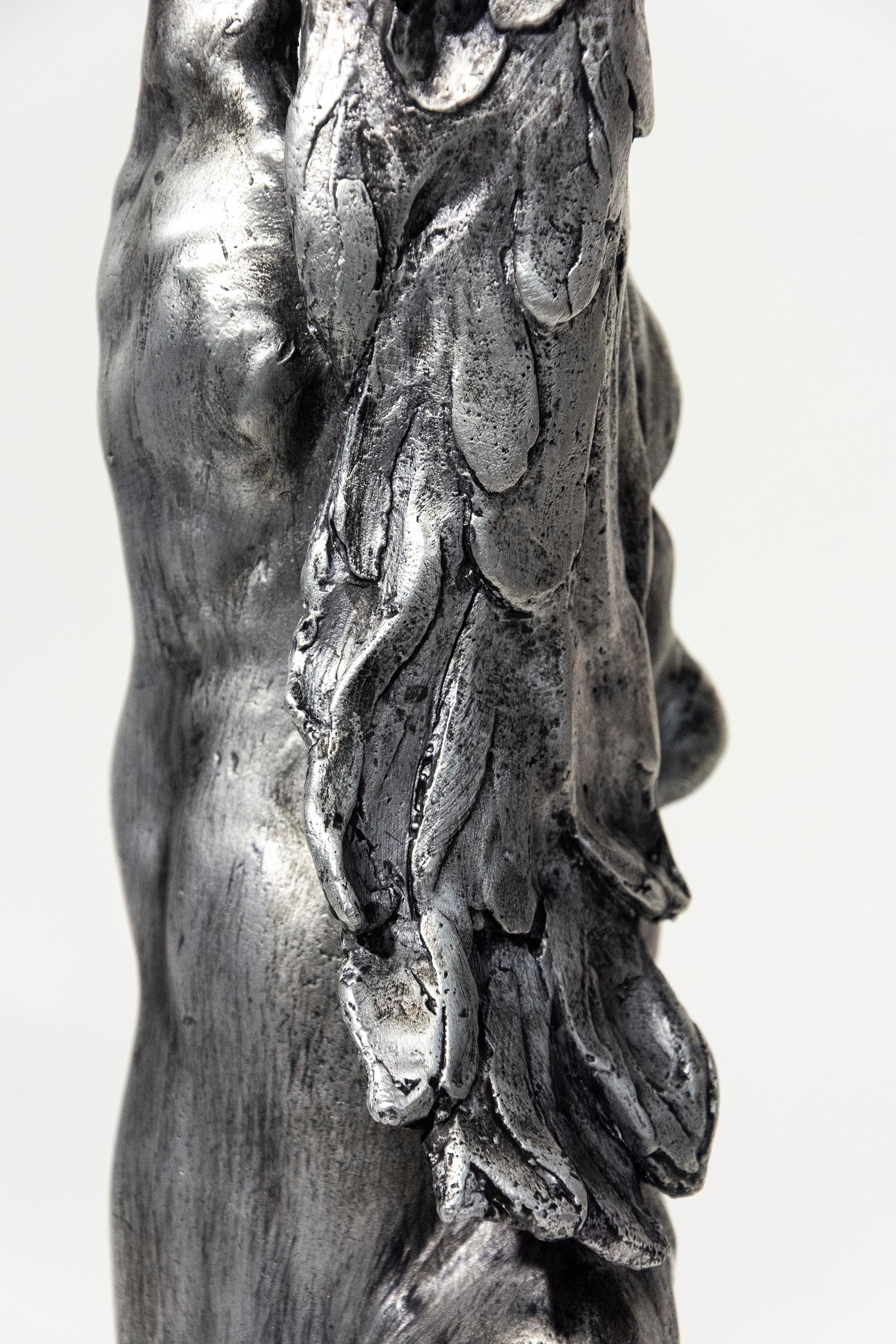 Peacock No 1 - small, cast aluminum, male, bird, interior tabletop sculpture - Contemporary Sculpture by Nicholas Crombach