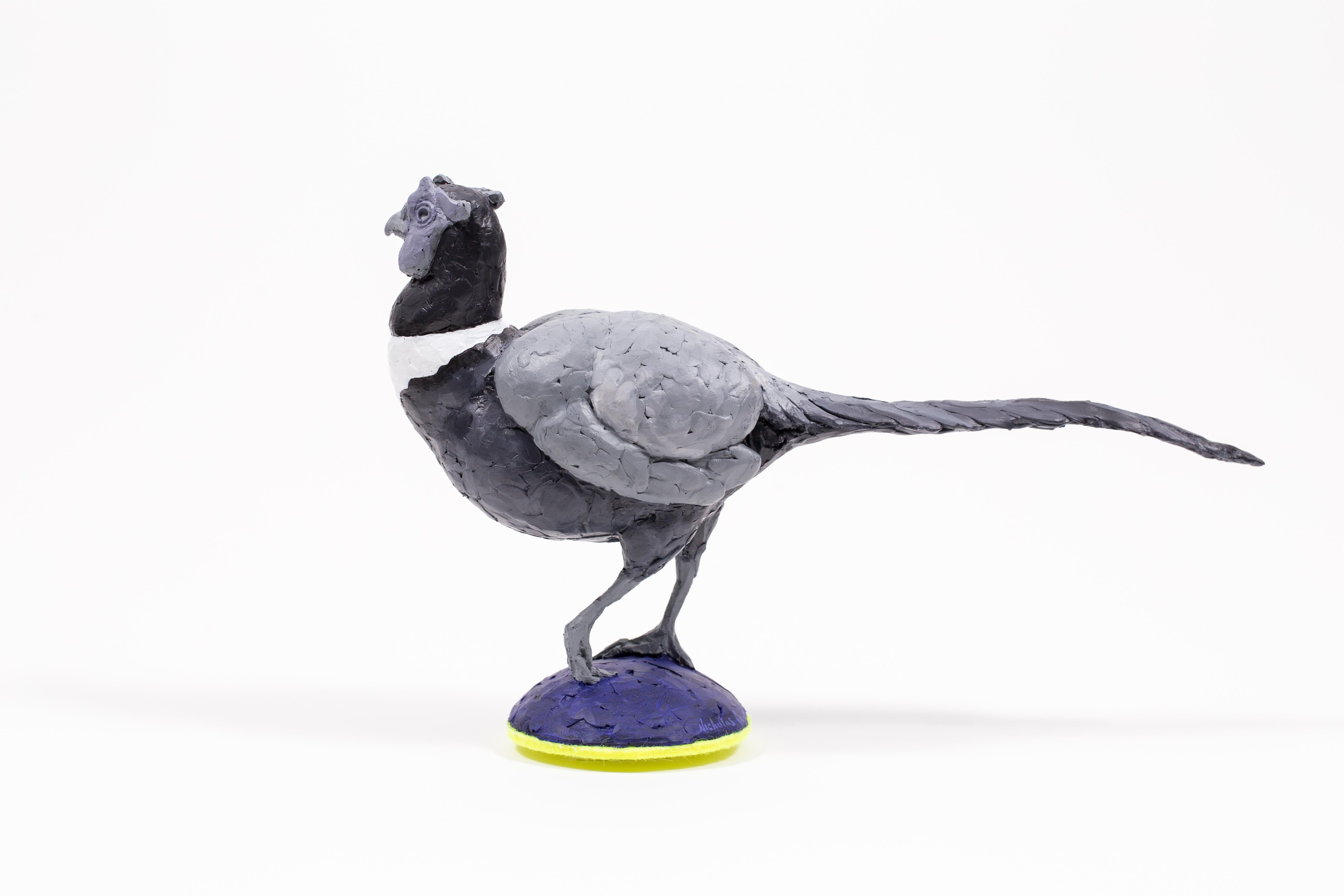 Pheasant - Gray Figurative Sculpture by Nicholas Crombach
