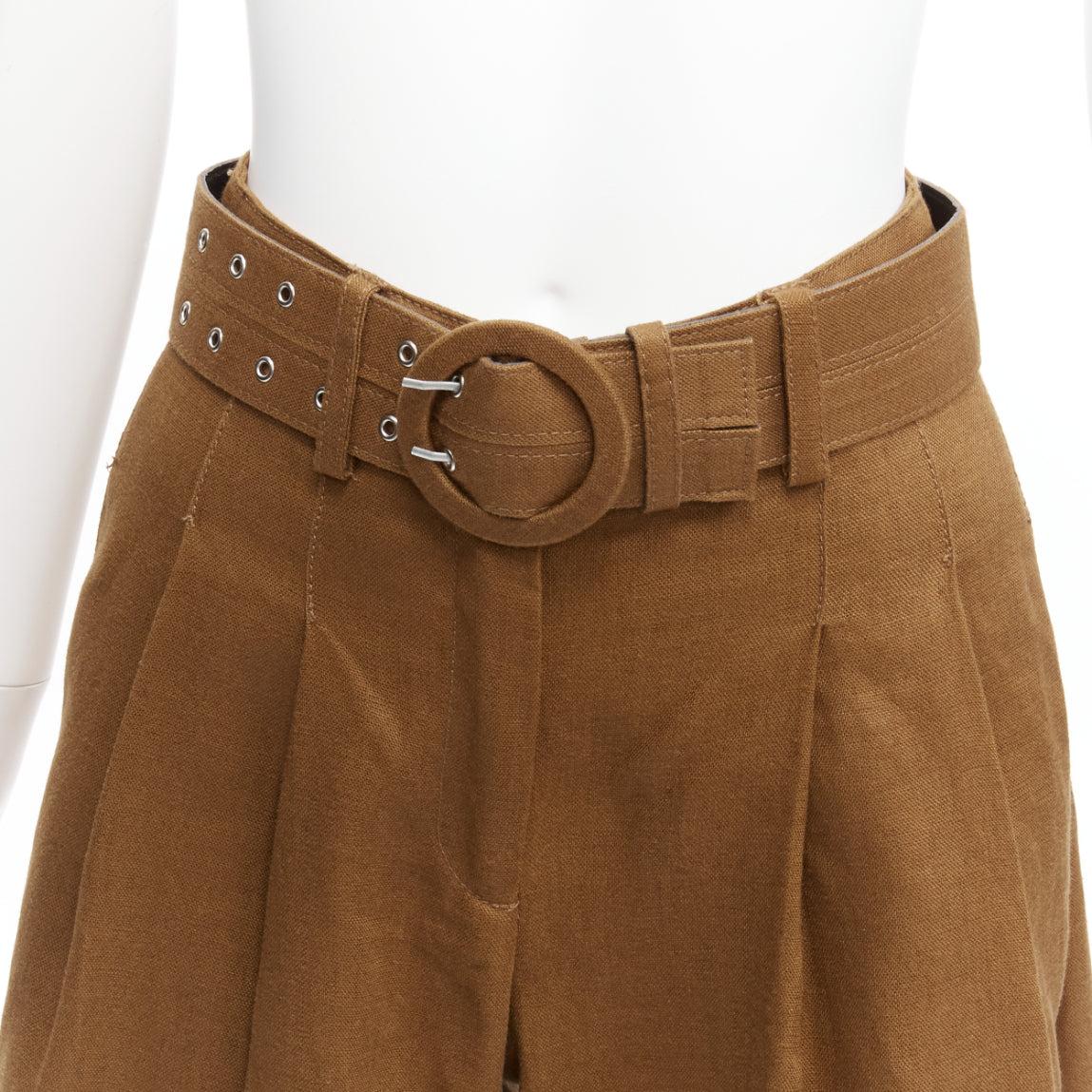 NICHOLAS brown 100% linen high waisted belt wide leg pants US6 M
Reference: SNKO/A00331
Brand: Nicholas
Material: Linen
Color: Brown
Pattern: Solid
Closure: Belt
Lining: Brown Fabric
Extra Details: Back and front darts flatter bum.
Made in: