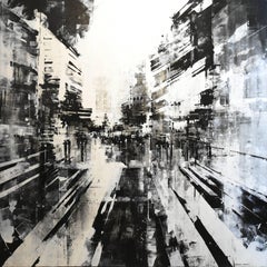 Black & White Kuala Lumpur Cityscape Contemporary Abstract Expression 