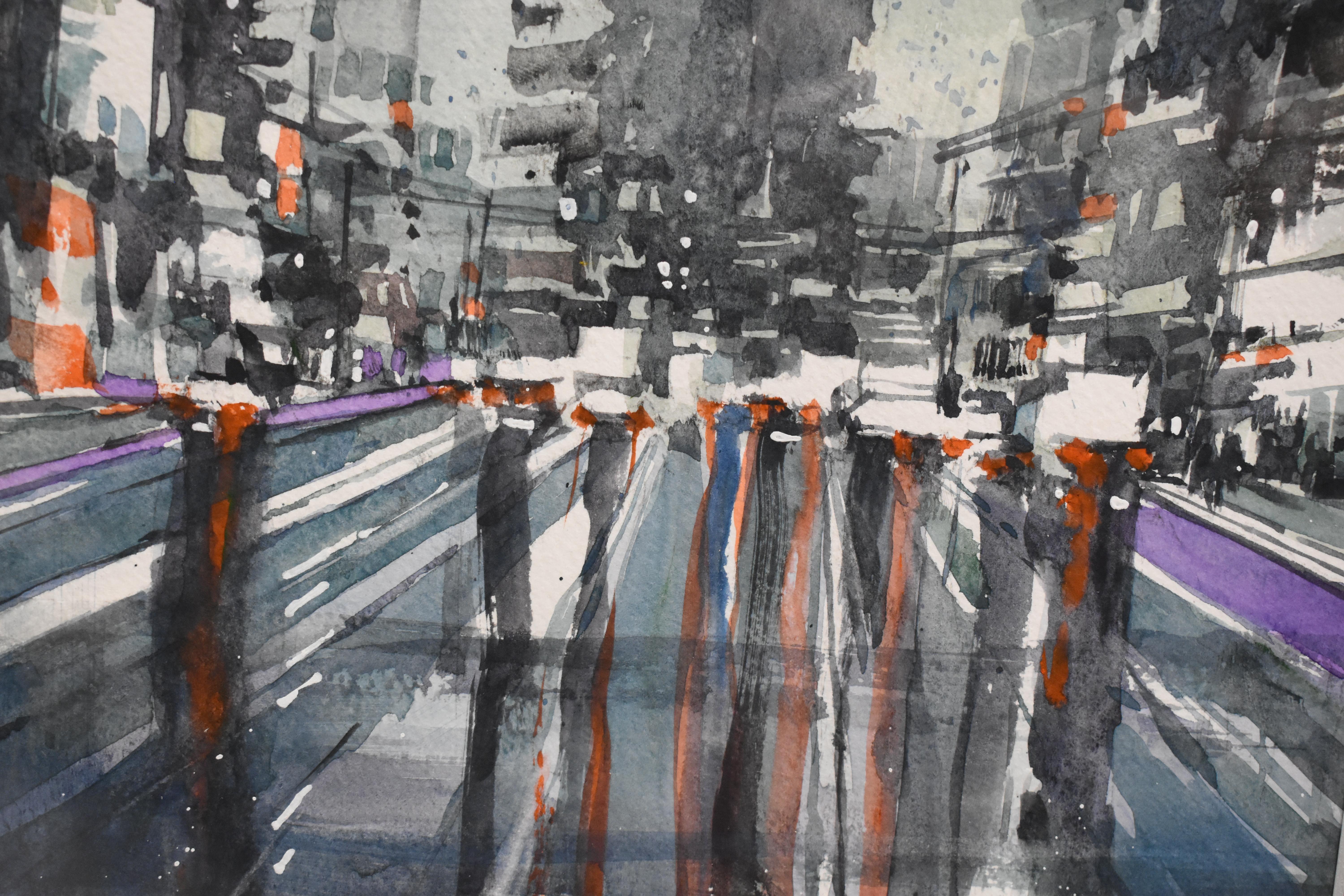watercolour cityscape