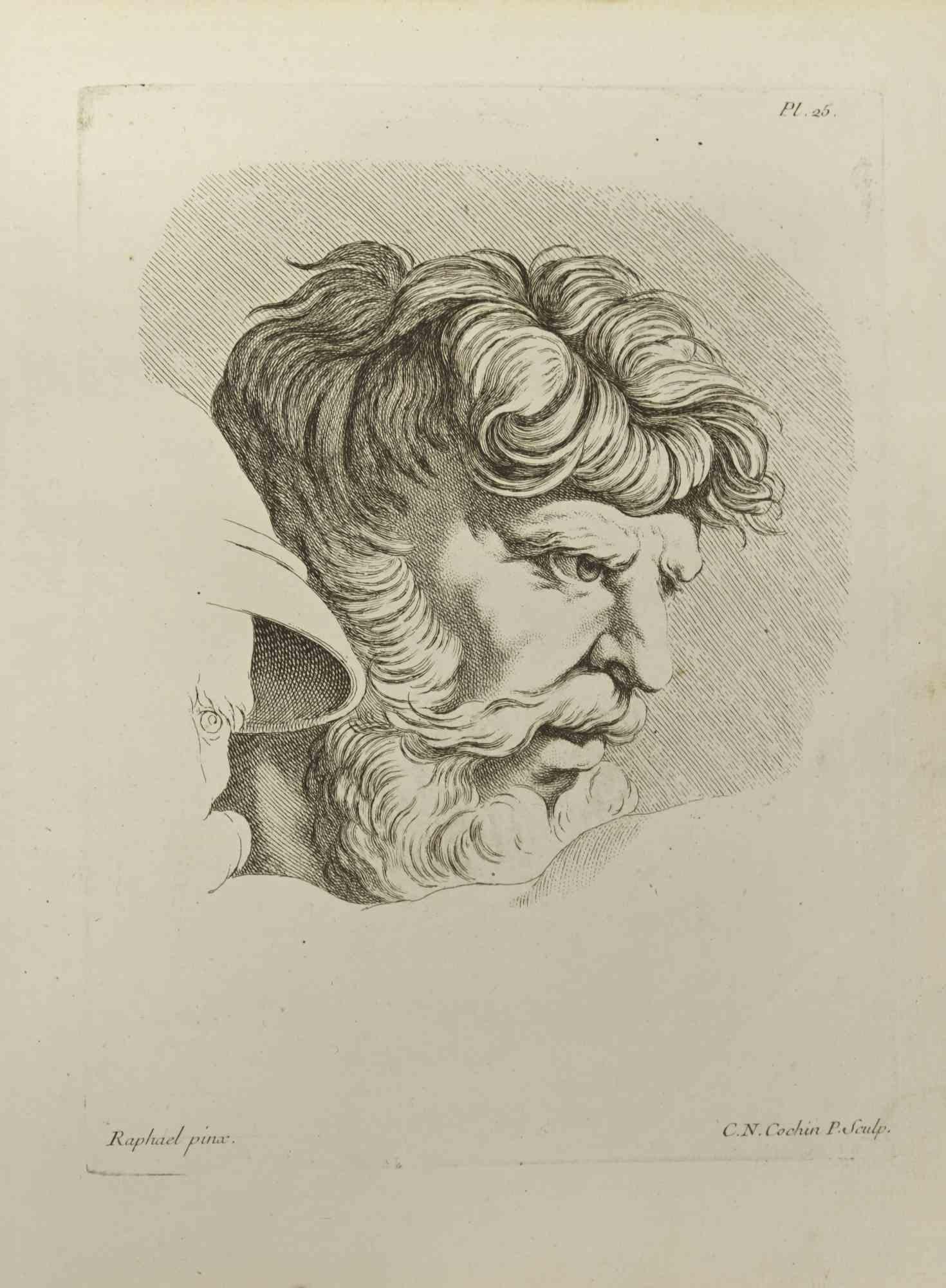 Portrait after Raphael - Etching by Nicholas Cochin - 1755