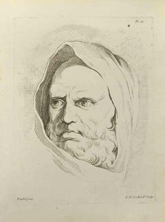 Antique Portrait after Raphael - Etching by Nicholas Cochin - 1755