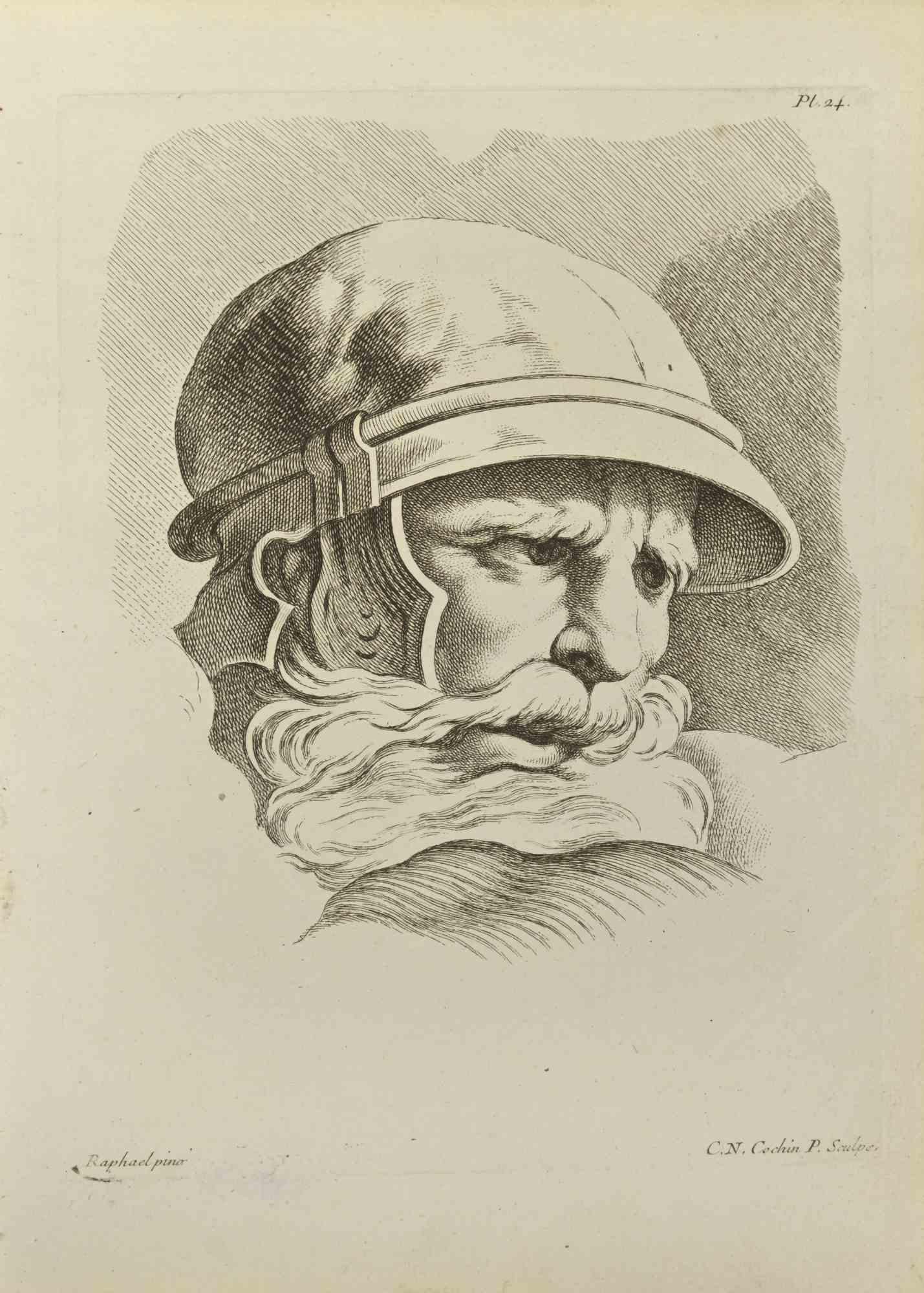 Porträt nach Raphael – Radierung von Nicholas Cochin – 1755