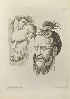 Portraits after Giulio Romano - Etching by Nicholas Cochin - 1755