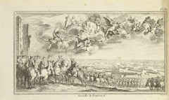 Antique The Battle of Fontenoy - Etching by Nicholas Cochin - 1755