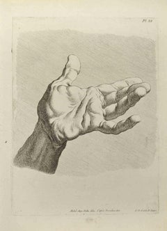 The Study of Hand after Bouchardon - Etching by Nicholas Cochin - 1755