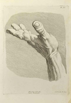 The Study of Hand after Bouchardon - Etching by Nicholas Cochin - 1755