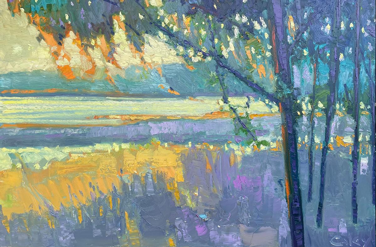 Pisces Wood by Nicholas Coley Impressionist Landscape Painting 7