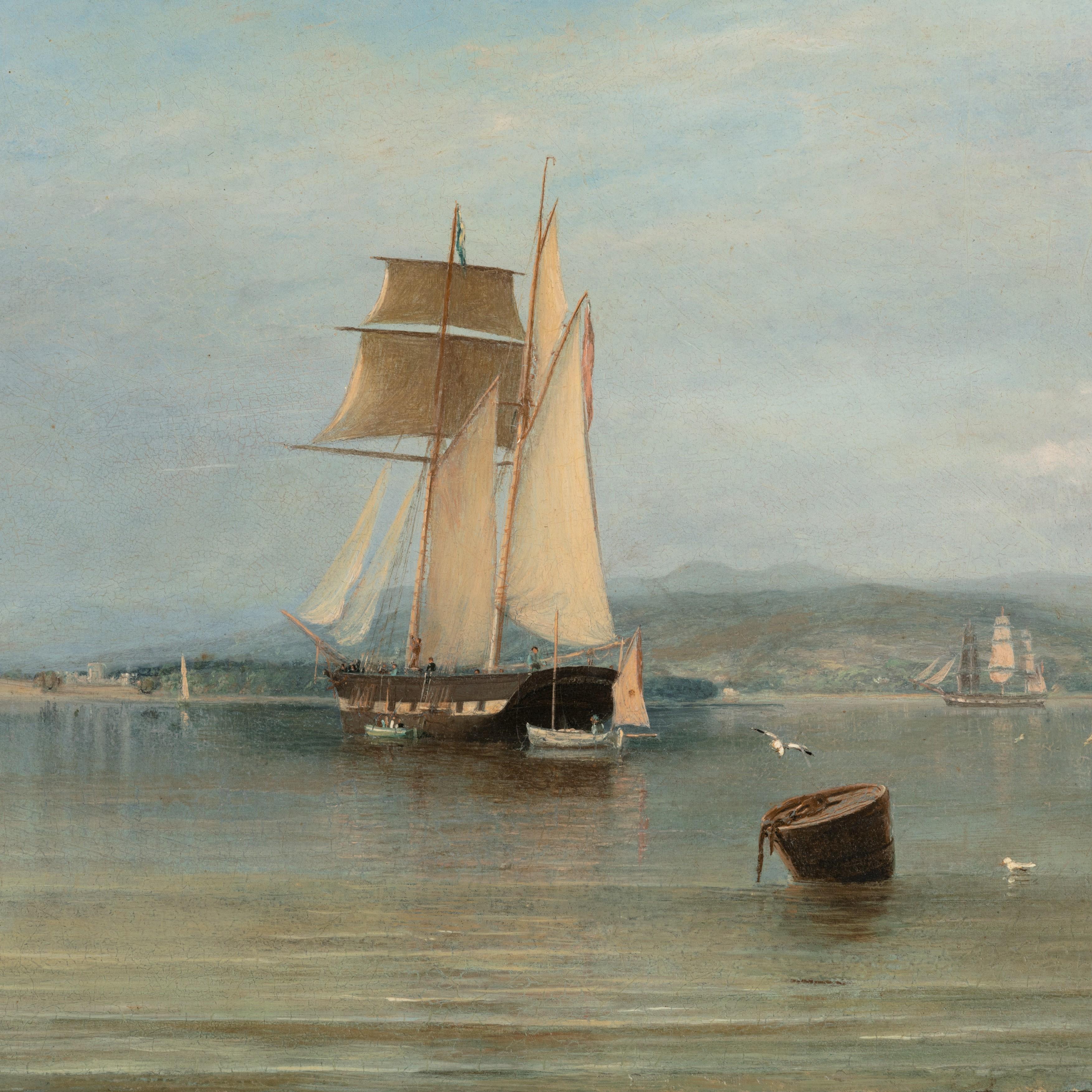 Nicholas Condy, Schooner at Anchor at the Tail of the Bank, oil on board, original gilt frame, English, circa 1820.


Provenance: Miss Heape, Glasgow and thence by marriage Charles Livingston, Liverpool.


Footnote: Nicholas Matthew Condy