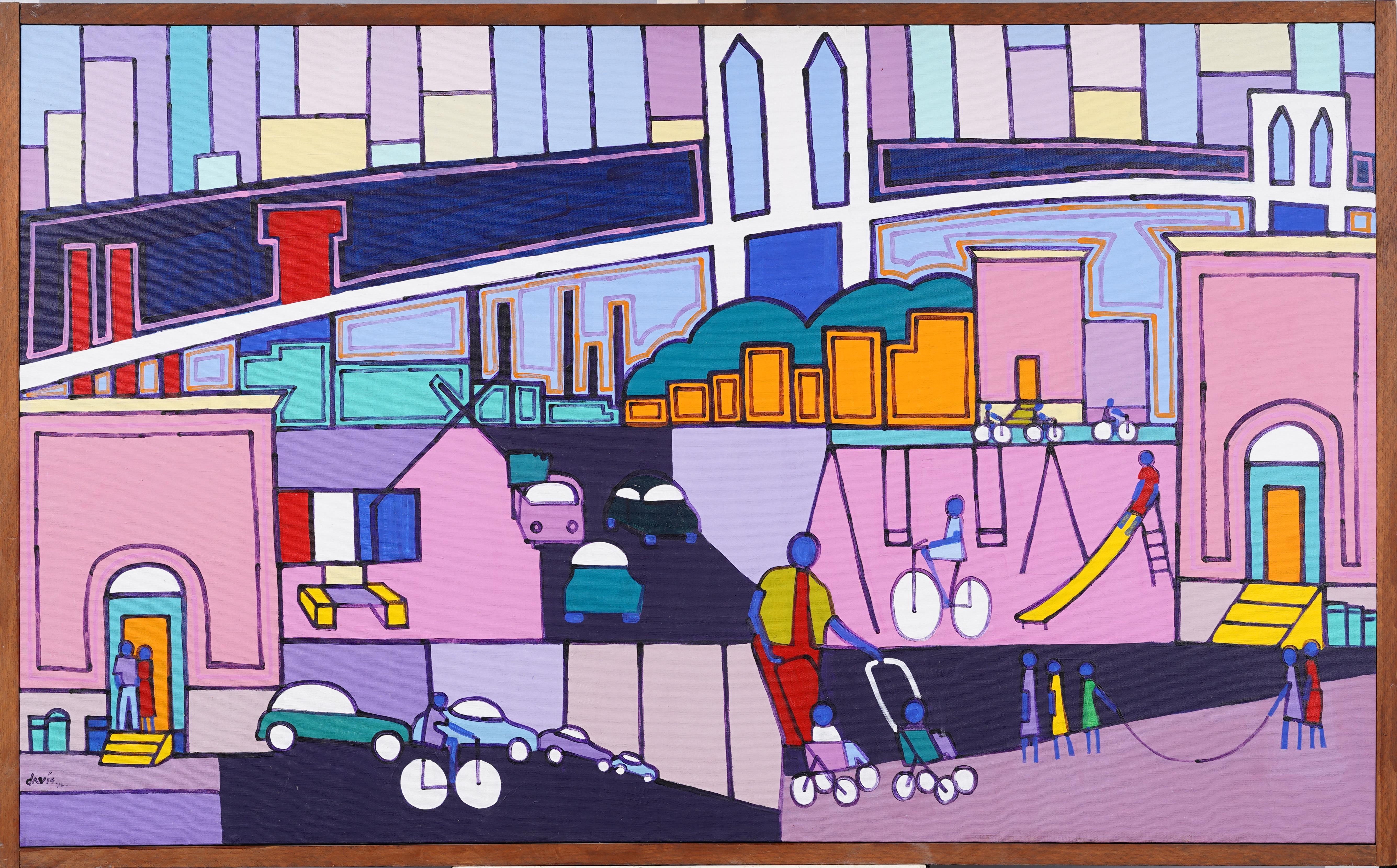 Rare and large early American modernist oil painting by Nicholas Davis (Born 1937).  Oil on canvas.  Framed.  Important provenance.  Measuring 52 by 32 inches.  



Artist bio:

Nicholas Davis (Amer. B. 1937)
 
Nicholas Davis was born in New York