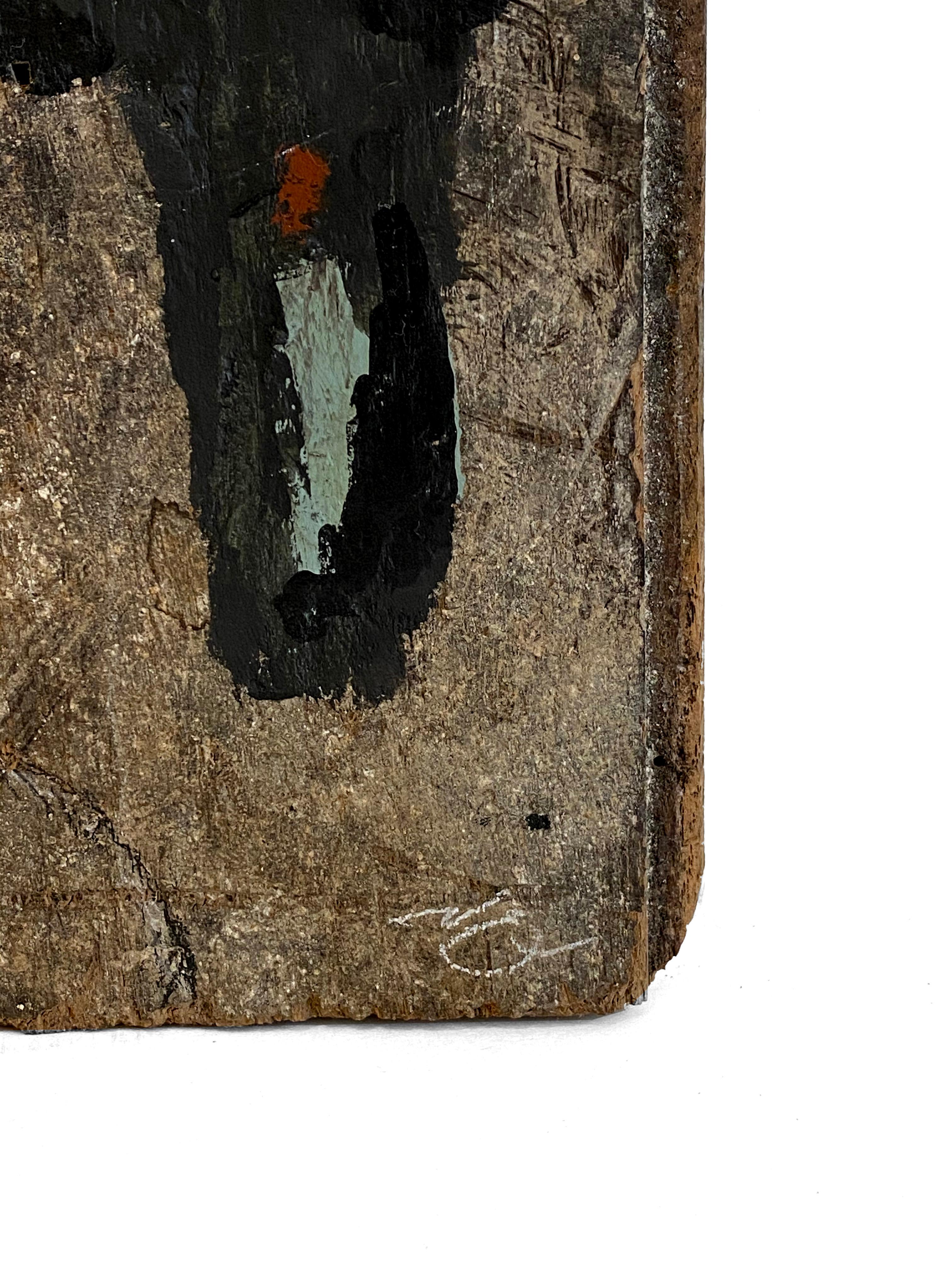 CONGRATULAZIONI
2020
Parigi, Francia

Sottile ritratto figurativo in bianco e nero realizzato con gesso su legno antico.  Il Wood ha molto carattere, con una bella patina grigia. La prova di assenzio sul lato sinistro del pezzo lascia alcuni piccoli