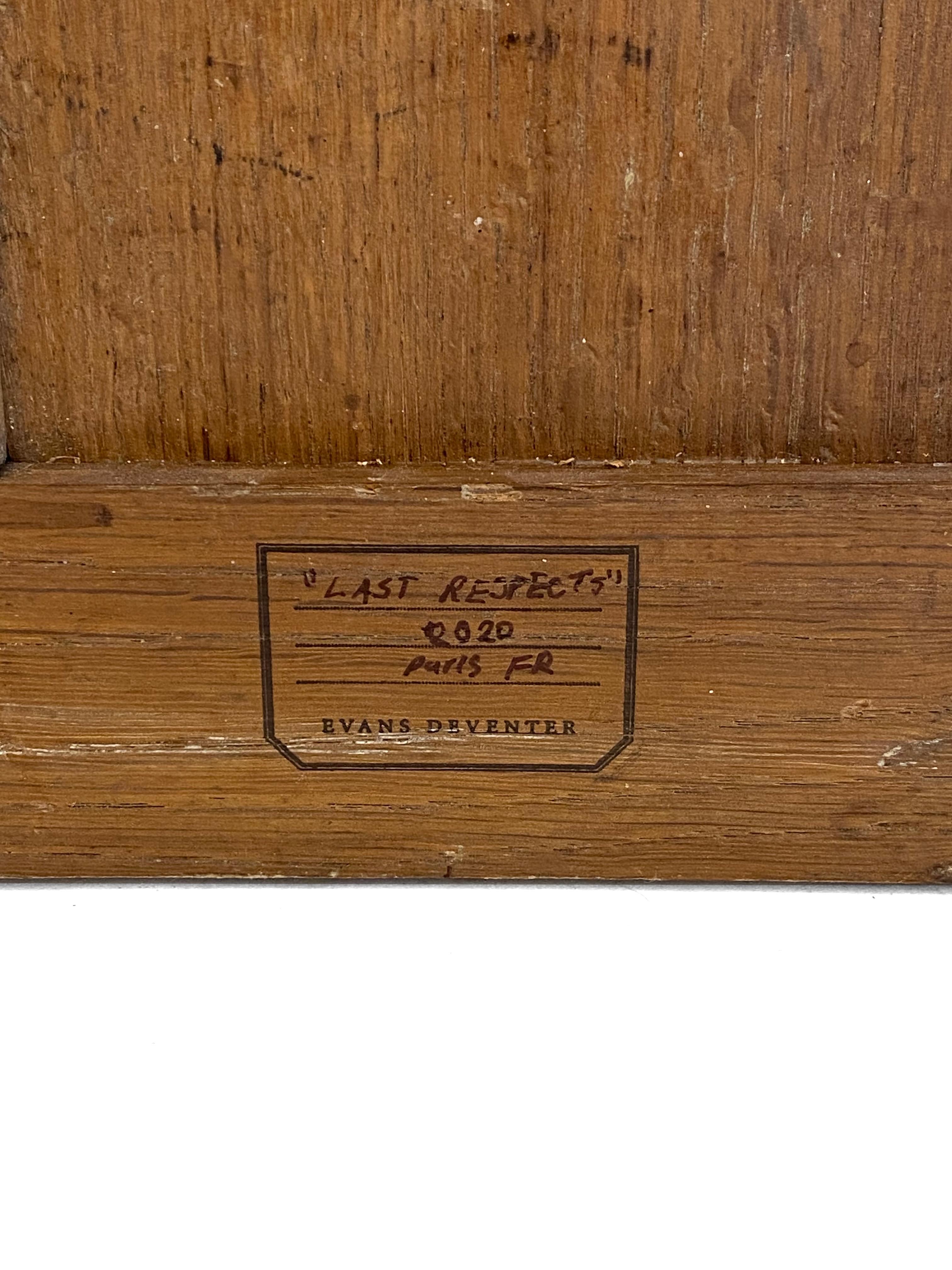 « Les derniers respects » (abstraite, graphique, texte, type, durable, porte en bois ancien) en vente 5
