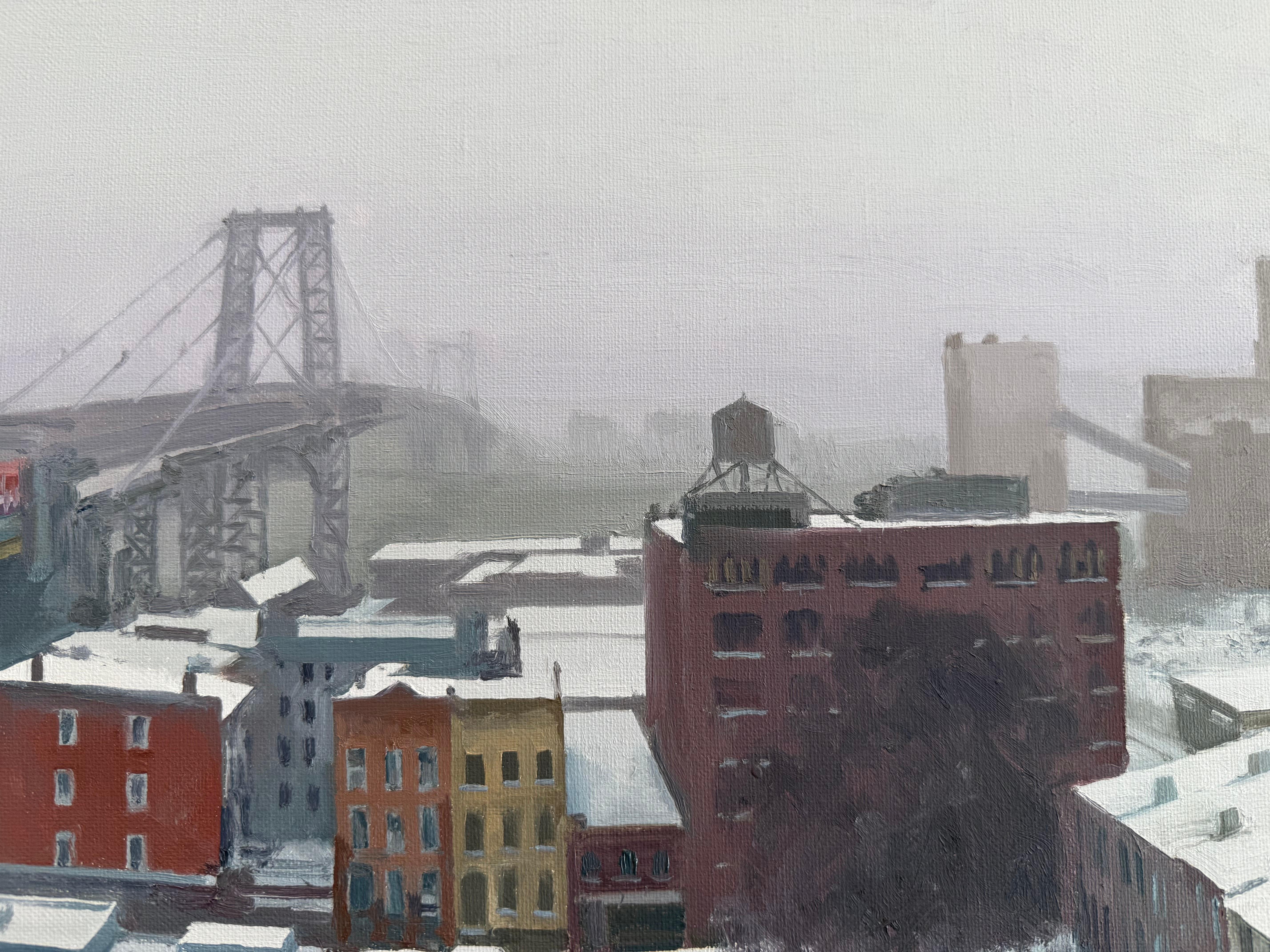 Icebergs - Landscape Painting Gris de Nicholas Evans-Cato