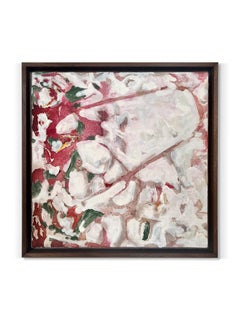 "An Impulse Budding" (astratto, floreale, energico, calmo, rosa, blush, rosa)