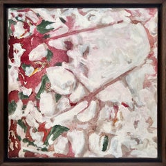 "Un Impulso Brotando" (abstracto, floral, enérgico, tranquilo, rosa, rubor, rosa)