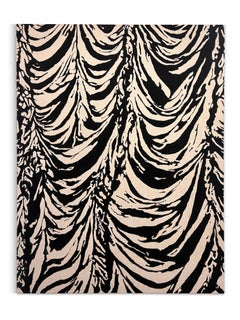 "Aria of Opera Eleven" (b&w, abstract curtains, sculptural, fabric, bold, black)