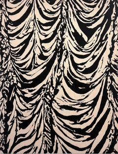 "Aria of Opera Eleven" (b&w, abstract curtains, sculptural, fabric, bold, black)