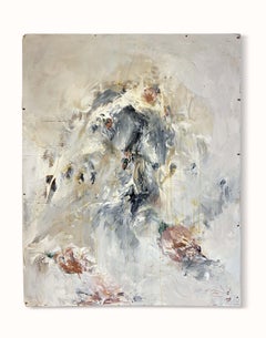 "Eléa Osificada" (Retrato abstracto, Floral, Calmante, Rosas, Pintura sobre madera)