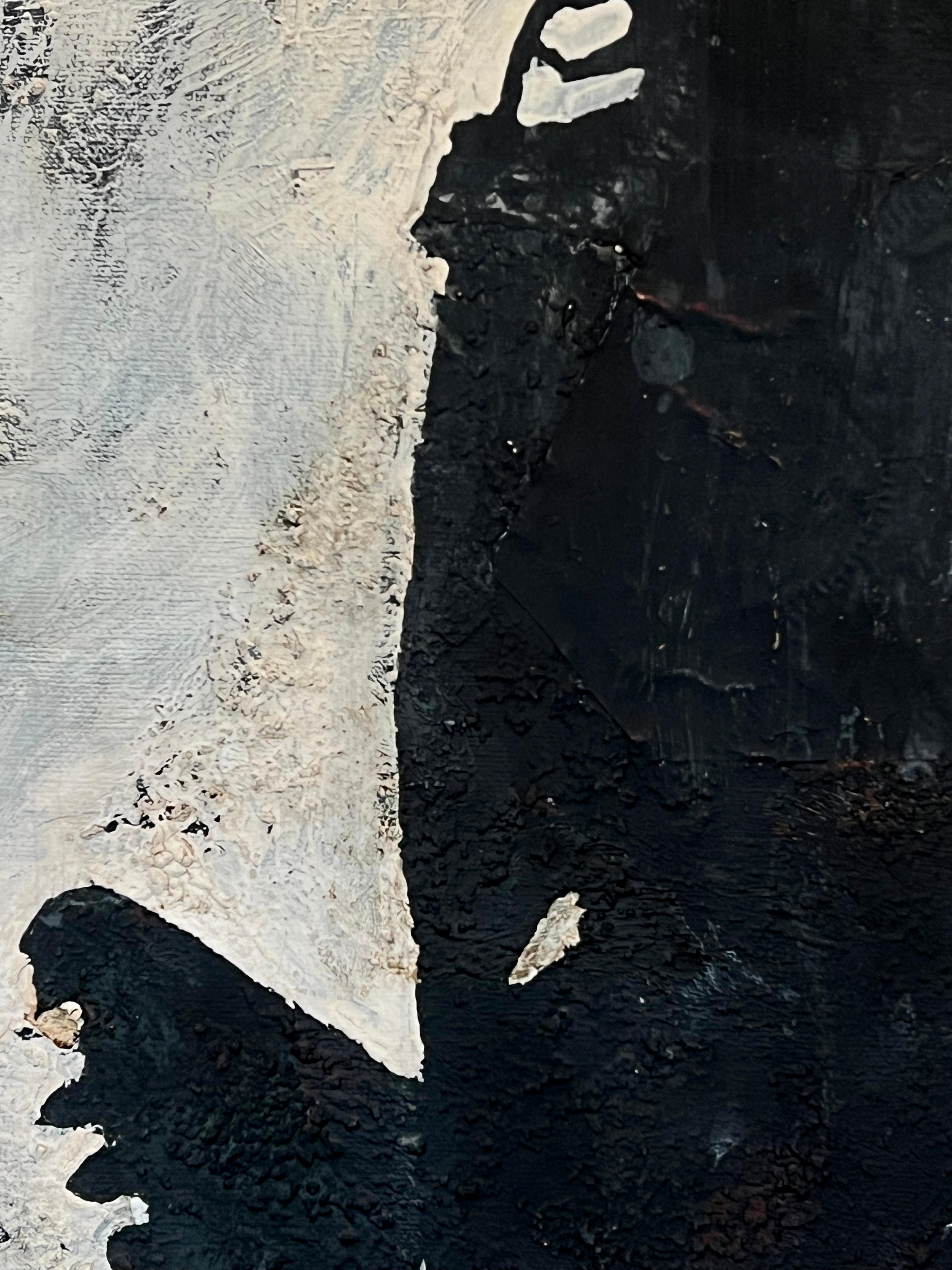 E.S.H. IV 
PARIS, Frankreich
2023

Inspiriert von europäischen Skulpturen und Statuen sind Pferd und Reiter als schwarze Abstraktion mit Scherenschnitt abgebildet. Weiße und graue Acrylfarbe auf strukturiertem schwarzem und rotem Hintergrund. Der