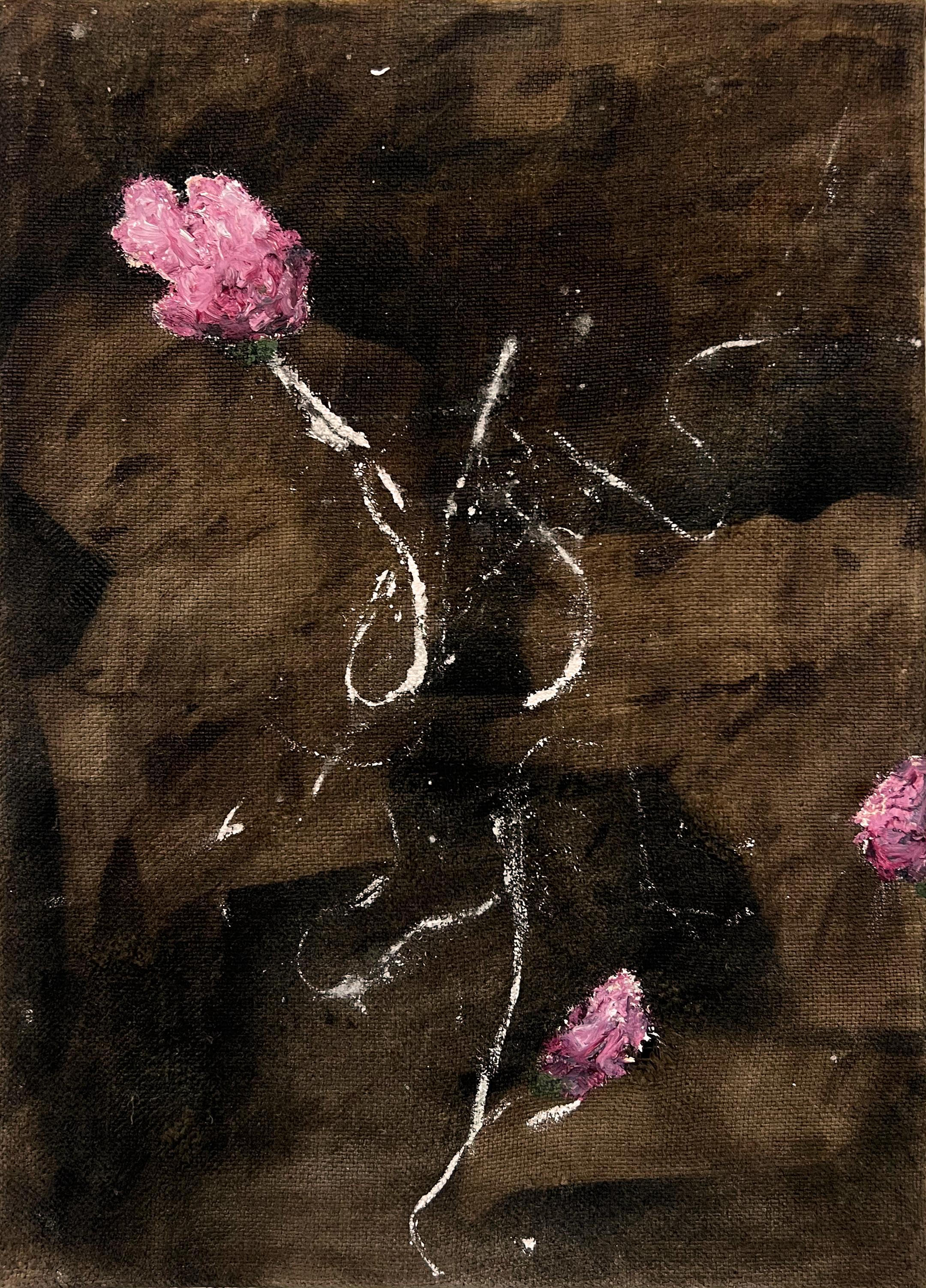 "For Granted I." (tranquillo, floreale, morbido, naturale, astratto, antico lino francese)