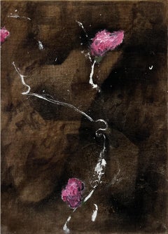 "For Granted II." (quiet, floral, soft, natural, abstract, antique French linen)