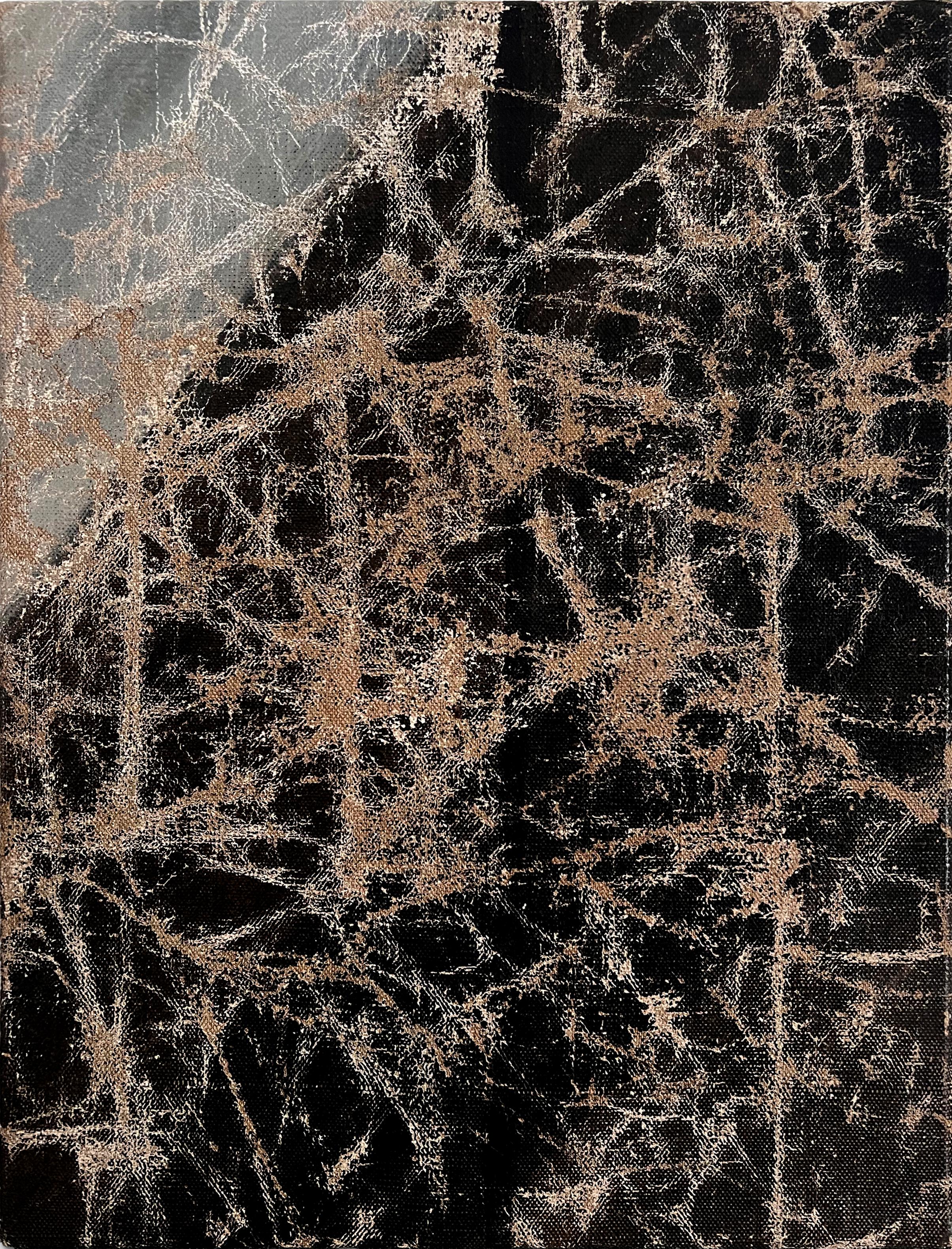 Abstract Painting Nicholas Evans - "From the Inside" (Contemporain, Abstrait, Original, Sombre, Texturé, Noir)