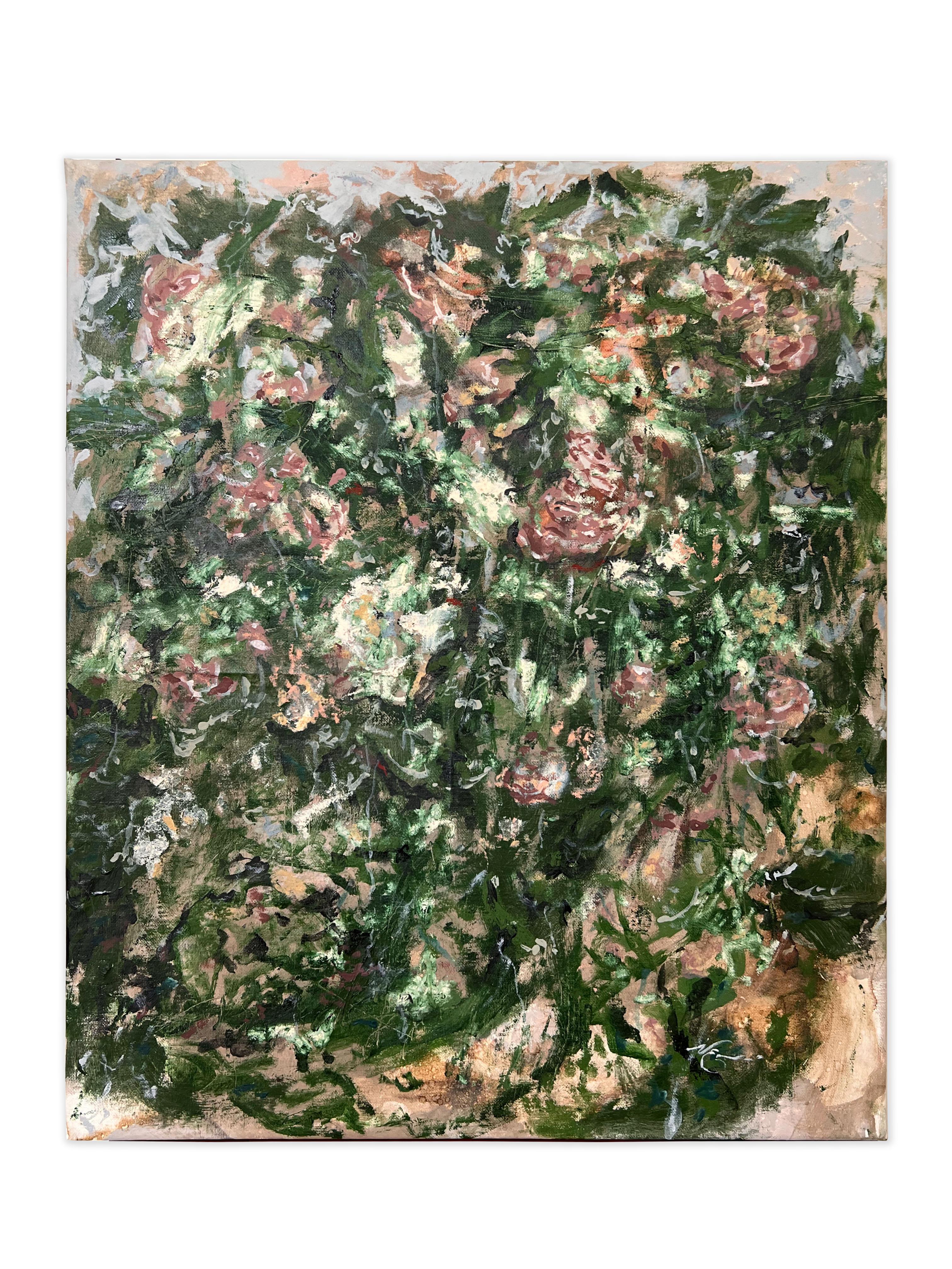 « Ghost of the Gardens » ( Paysages verts, floraux, vibrants, énergiques, abstraits) - Painting de Nicholas Evans