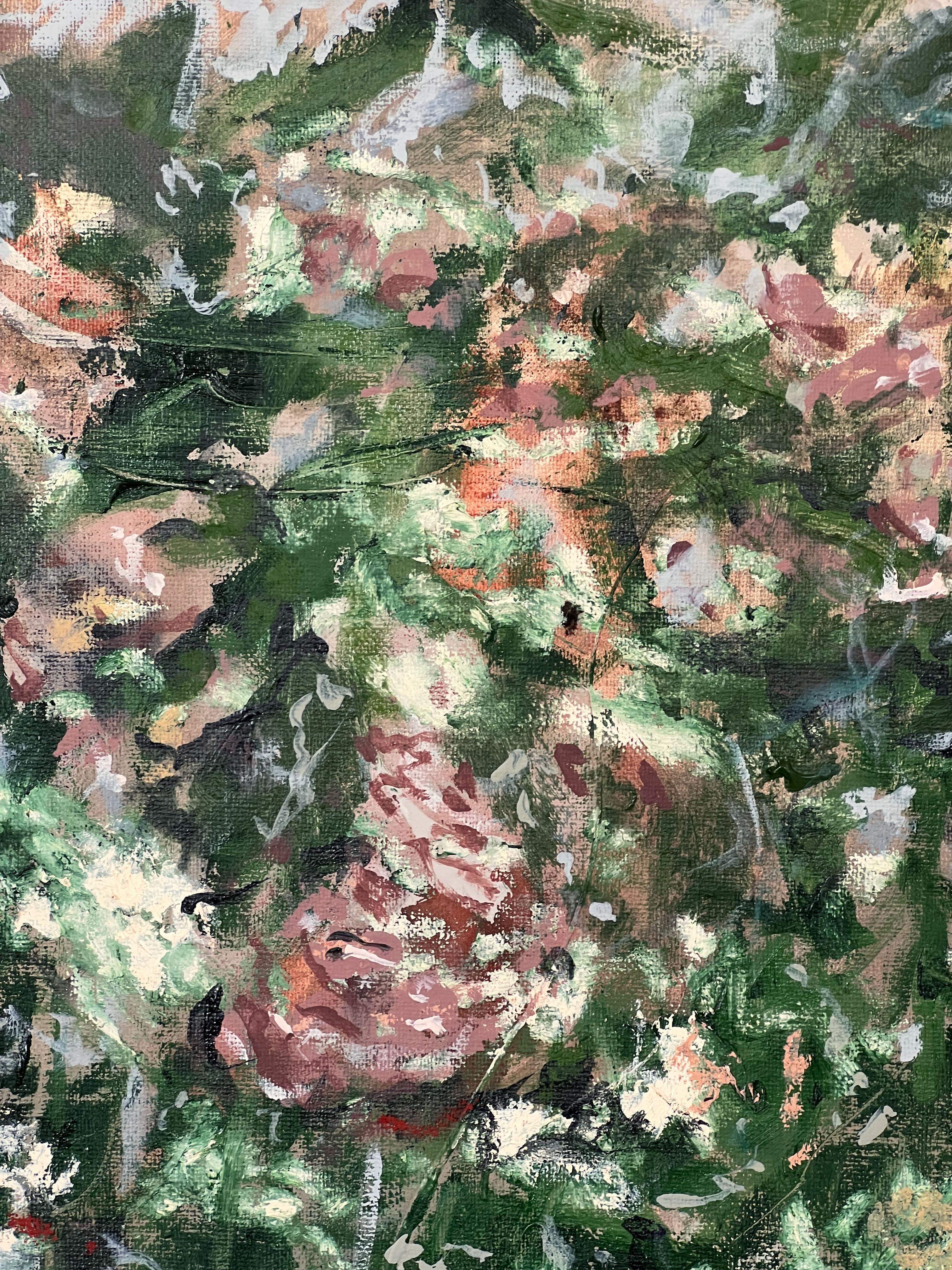 « Ghost of the Gardens » ( Paysages verts, floraux, vibrants, énergiques, abstraits) - Abstrait Painting par Nicholas Evans