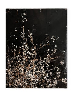 "Luctor Et Emerge" (Original, Zeitgenössisch, Blumen, Blumen, Dunkel, Schwarz)