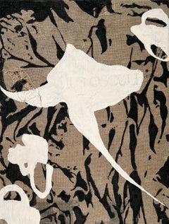 "Lus Osculi" (Abstrait noir et blanc, peinture graphique, inspiration romaine, neutre)
