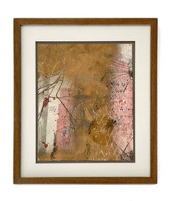 "Old Seed" (Abstract, Contemporary, Pink, White, Custom Framed, Gallery Glass)
