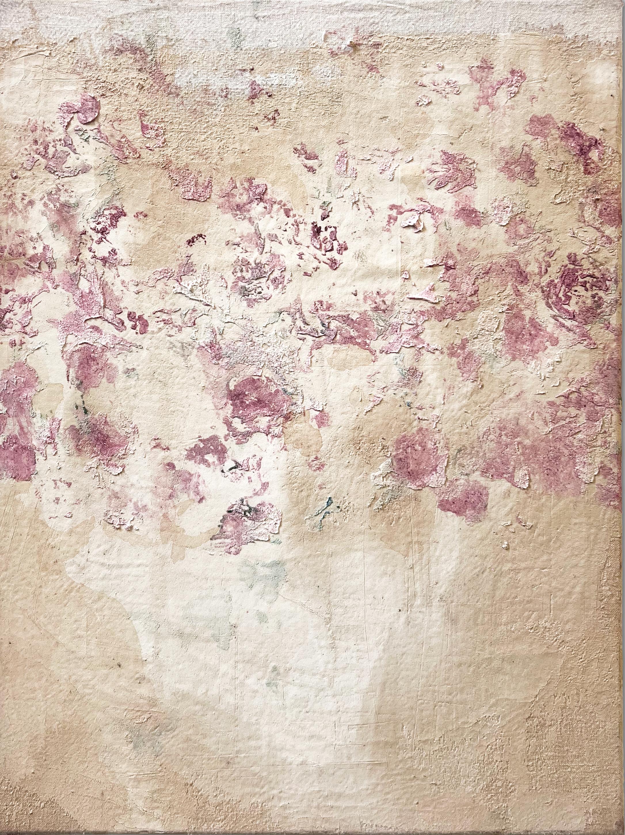 "Rosa Pristina" (contemporary, original, abstract, floral, pink flower, natural)